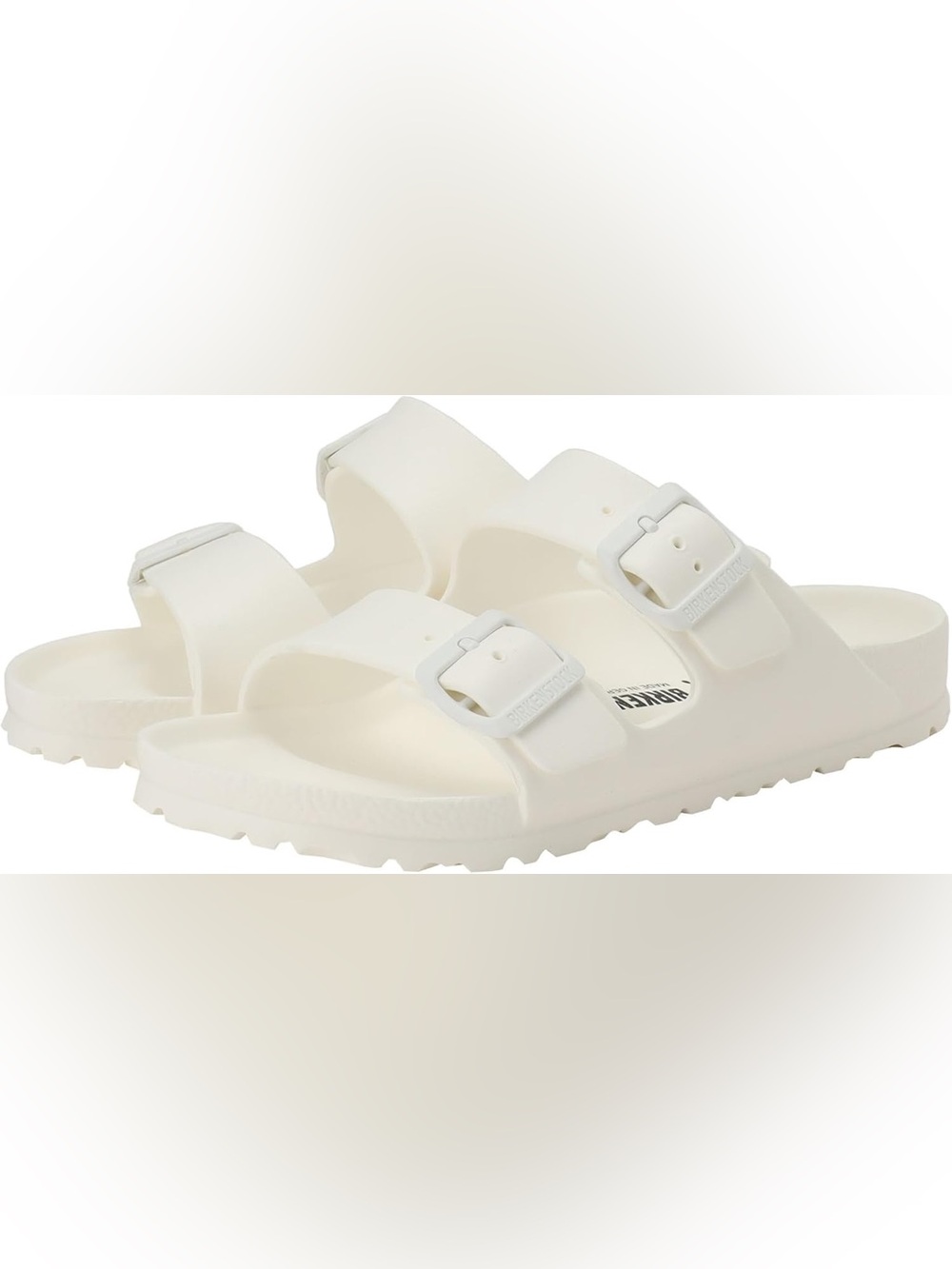 Birkenstock Arizona EVA lightweight Sandals in a clean white colorway size 13.5